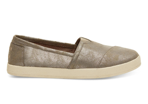 Gunmetal Metallic Synthetic Leather Women's Avalon Slip-ons