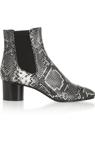 Danae Snake-Effect Leather Ankle Boots