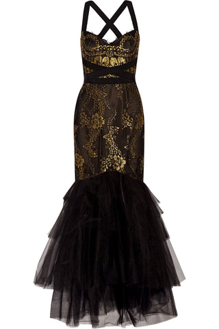 Metallic Lace Gown