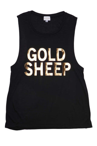 Black Gold Sheep Gold Foil Tank