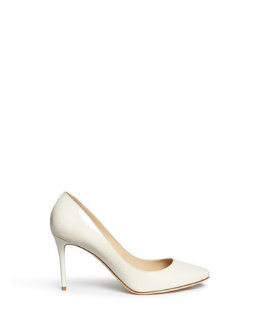 Olgana Paris White Leather Pumps