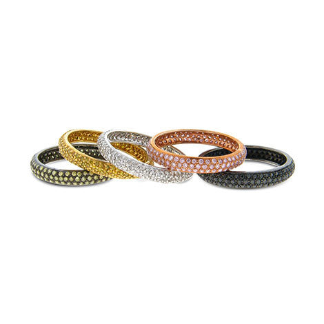 Sethi Couture Pave Set Tire Bands in Pink, Yellow, White, Green and Black Diamonds