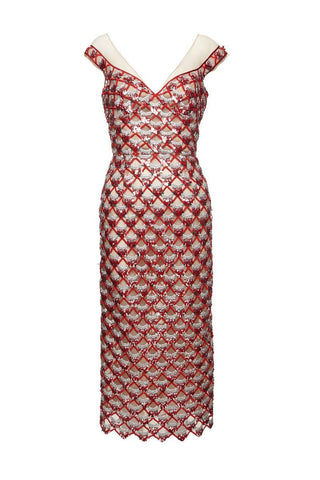 Sleeveless Metallic Net Dress