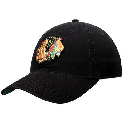 Chicago Blackhawks CCM Black Adjustable Slouch Hat