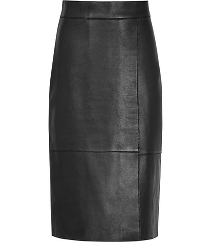 Bonded Black Leather Skirt