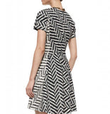 Mixed Direction Chevron Jacquard Dress