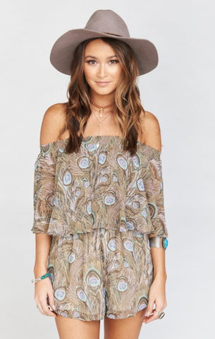 Rosarita Romper - Light Peacock