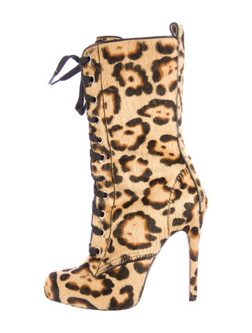 Leopard Ponyhair Boots