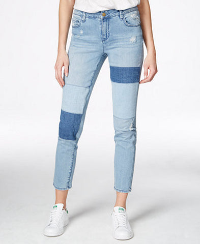 RACHEL Rachel Roy Icon Patchwork Blue Combo Wash Skinny Jeans