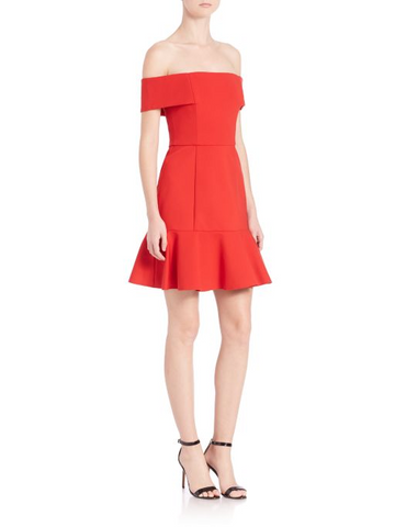 NICHOLAS Ponte Off-Shoulder Mini Dress