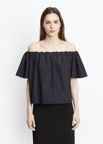 Cotton Poplin Off-The-Shoulder Blouse