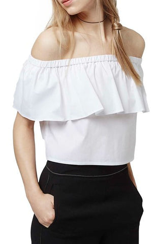 Poplin Bardot Top