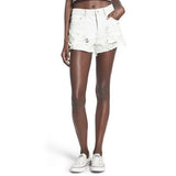'Parker' Destroyed Cutoff Denim Shorts (Blanche)